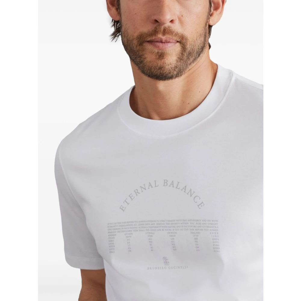 BRUNELLO CUCINELLI Stijlvolle T-shirts en Polos White Heren