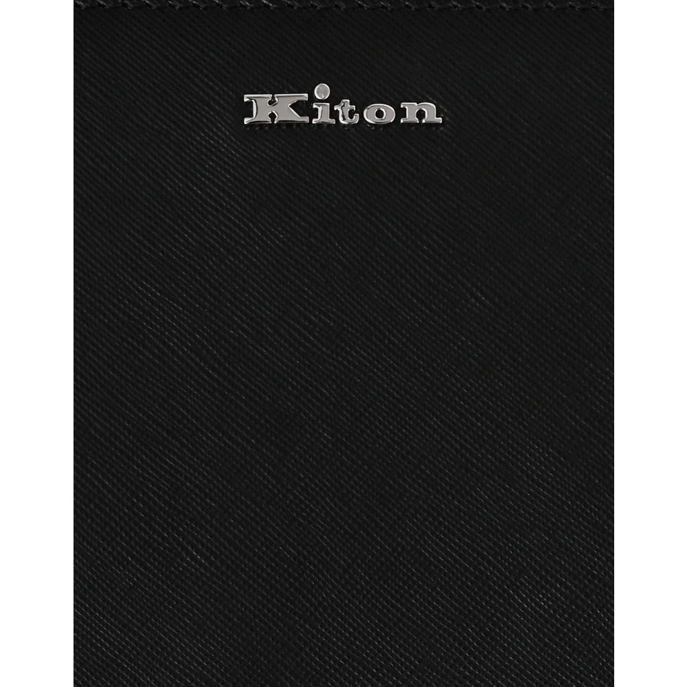 Kiton Elegante Leren Clutch met Afneembare Band Black Dames