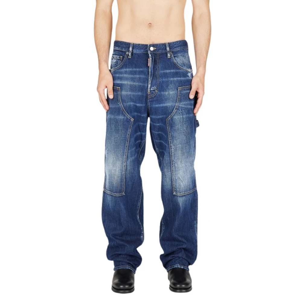 Dsquared2 Losse Carpenter Jeans in Donkerblauw Blue Heren