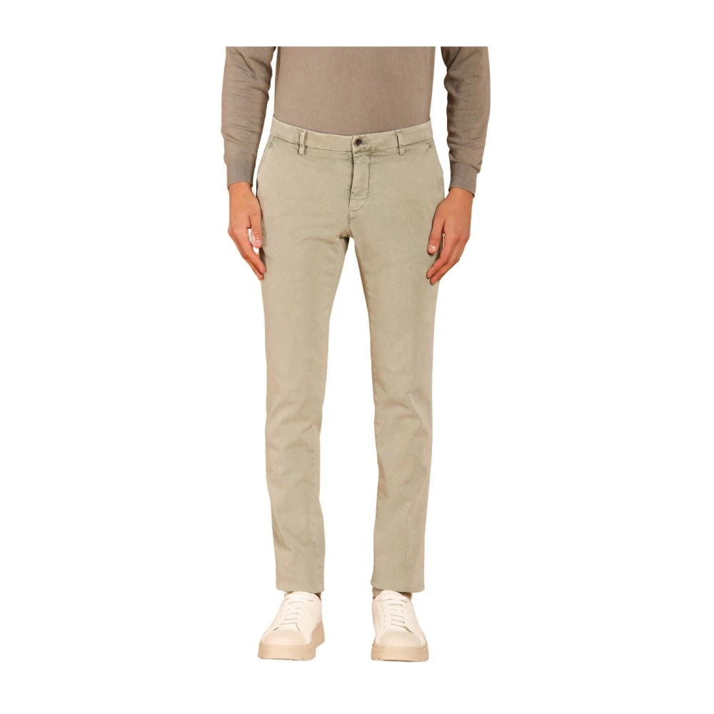 Mason's Slim Fit Gemarmerde Chino Broek Green Heren