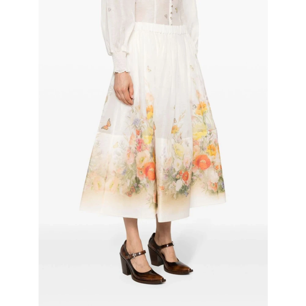 Zimmermann Rode Vlinders Midi Rok Multicolor Dames