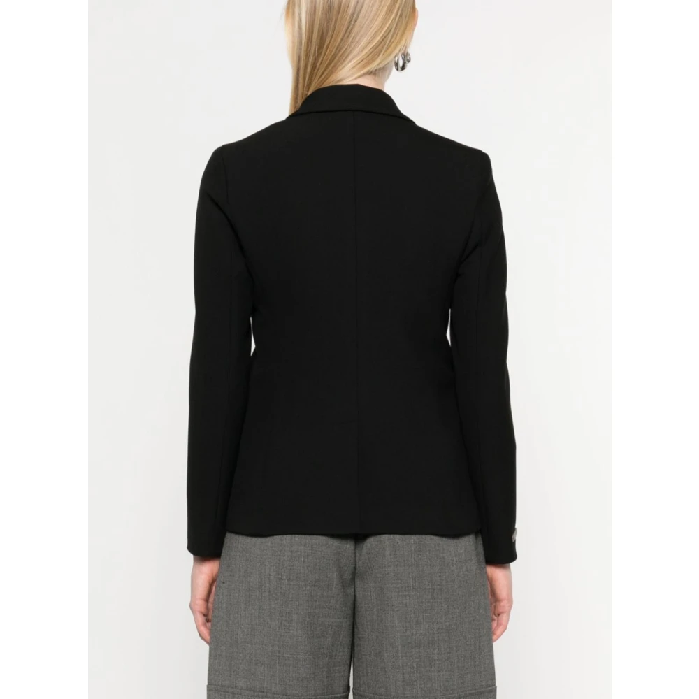 PESERICO Stijlvolle Jas in Trendy Ontwerp Black Dames