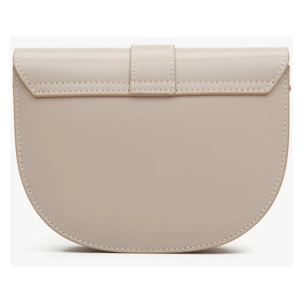 Estro Dames Beige Schoudertas gemaakt van Italiaans Echt Leer Er00114769 Beige Dames