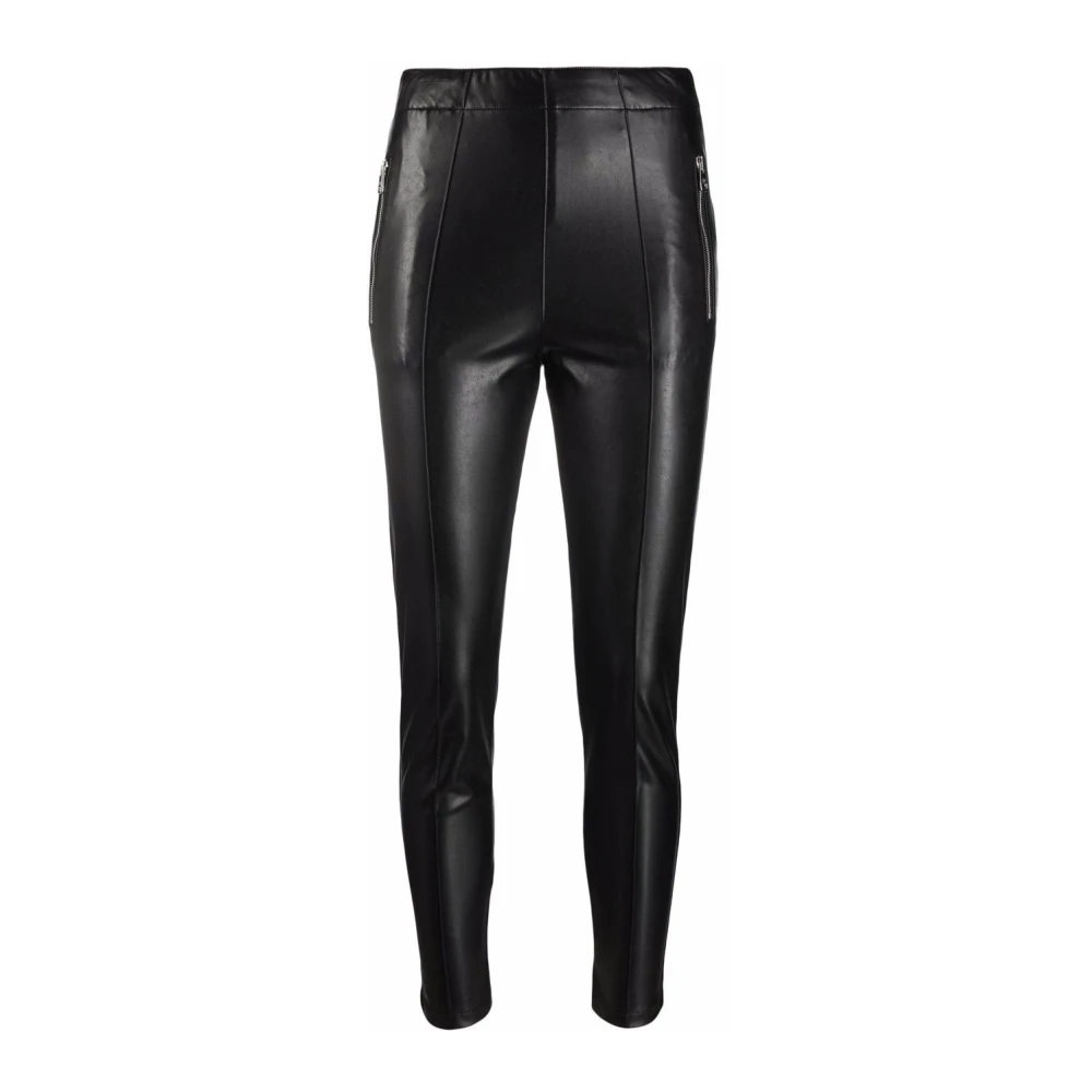 Ermanno Scervino Zwarte Skinny Leren-Look Broek Black Dames