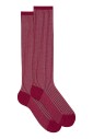 chaussettes-longues-en-coton-fuchsia-a-cotes-jumelles-pour-femmes