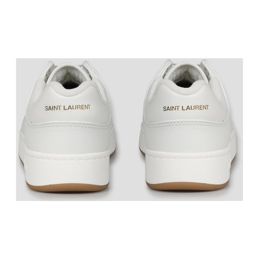 Saint Laurent Laag Model Sneakers van Geperforeerd Leer White Heren