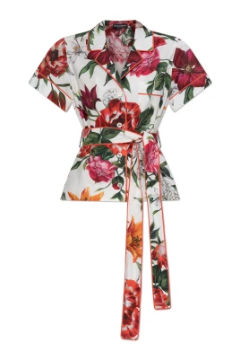 Skjorta med blommigt mönster