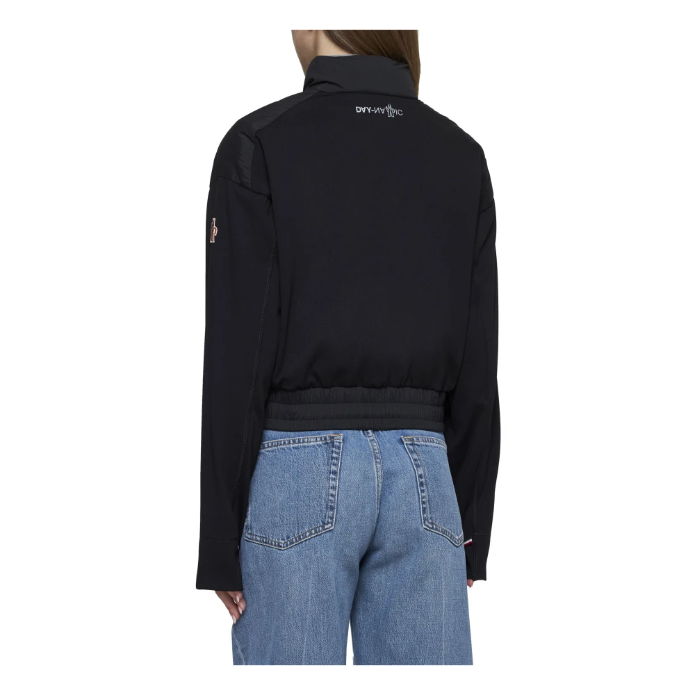 Moncler Zwarte Gebreide Gewatteerde Vest Black Dames