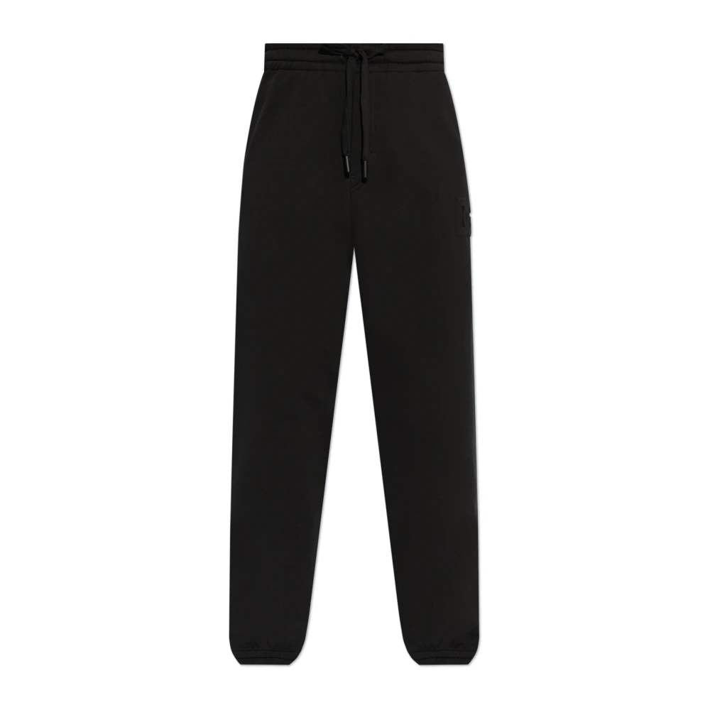 Dolce & Gabbana Uomo Nero - Pantaloni Della Tuta Con Logo - Trousers - L