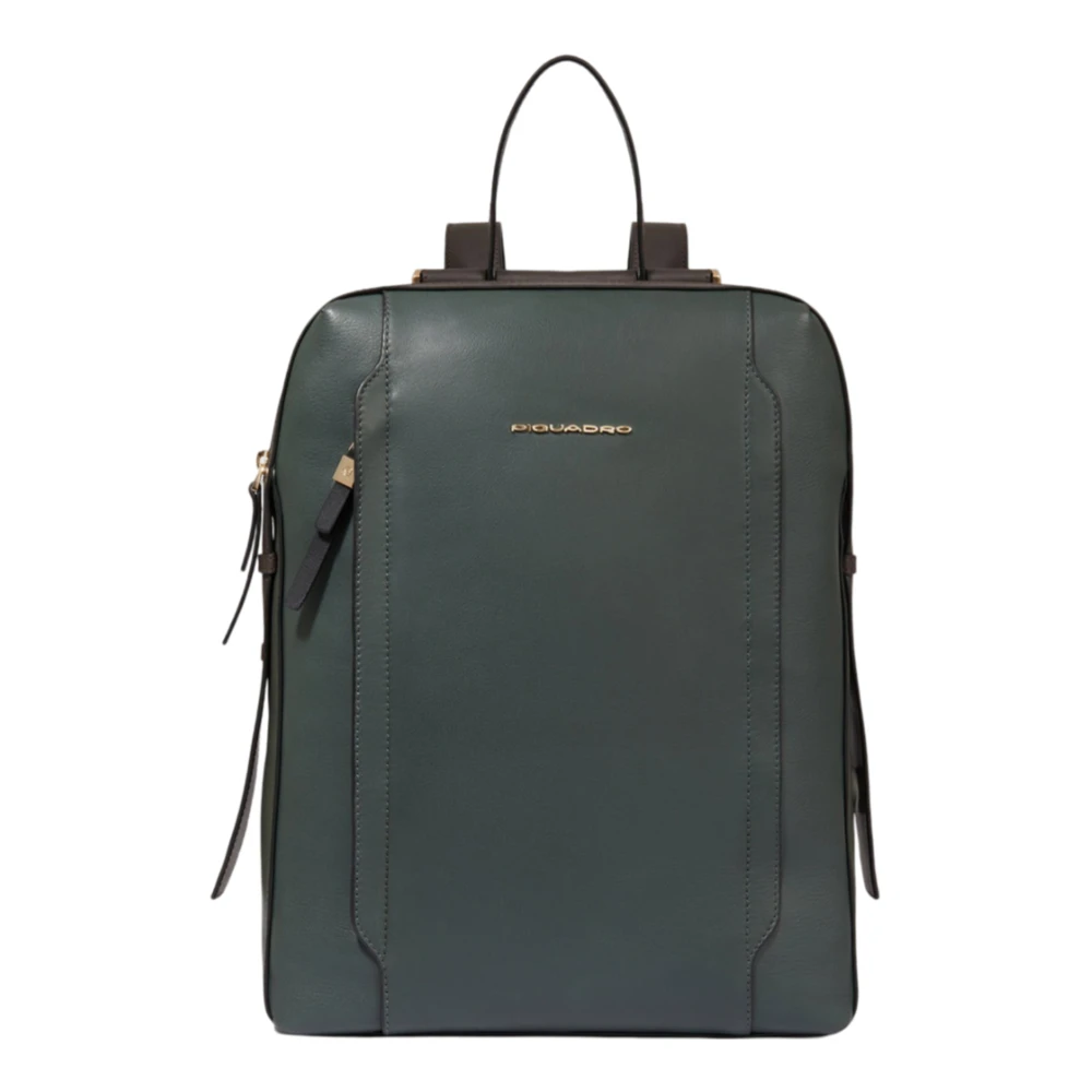 Piquadro Groene rugzak met laptop en iPad Green Dames