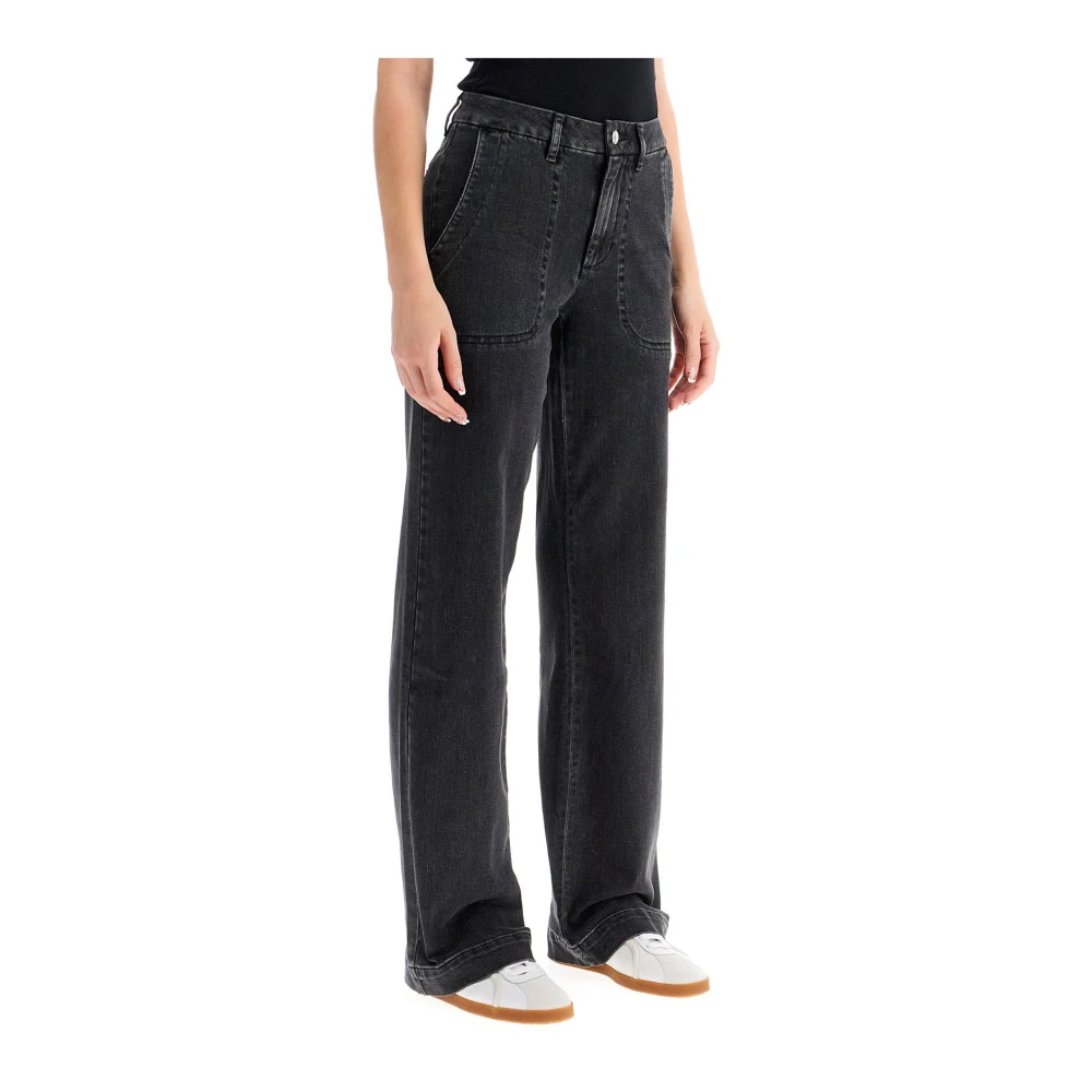 A.p.c. Zwart Gewassen Denim Straight Fit Jeans Black Dames