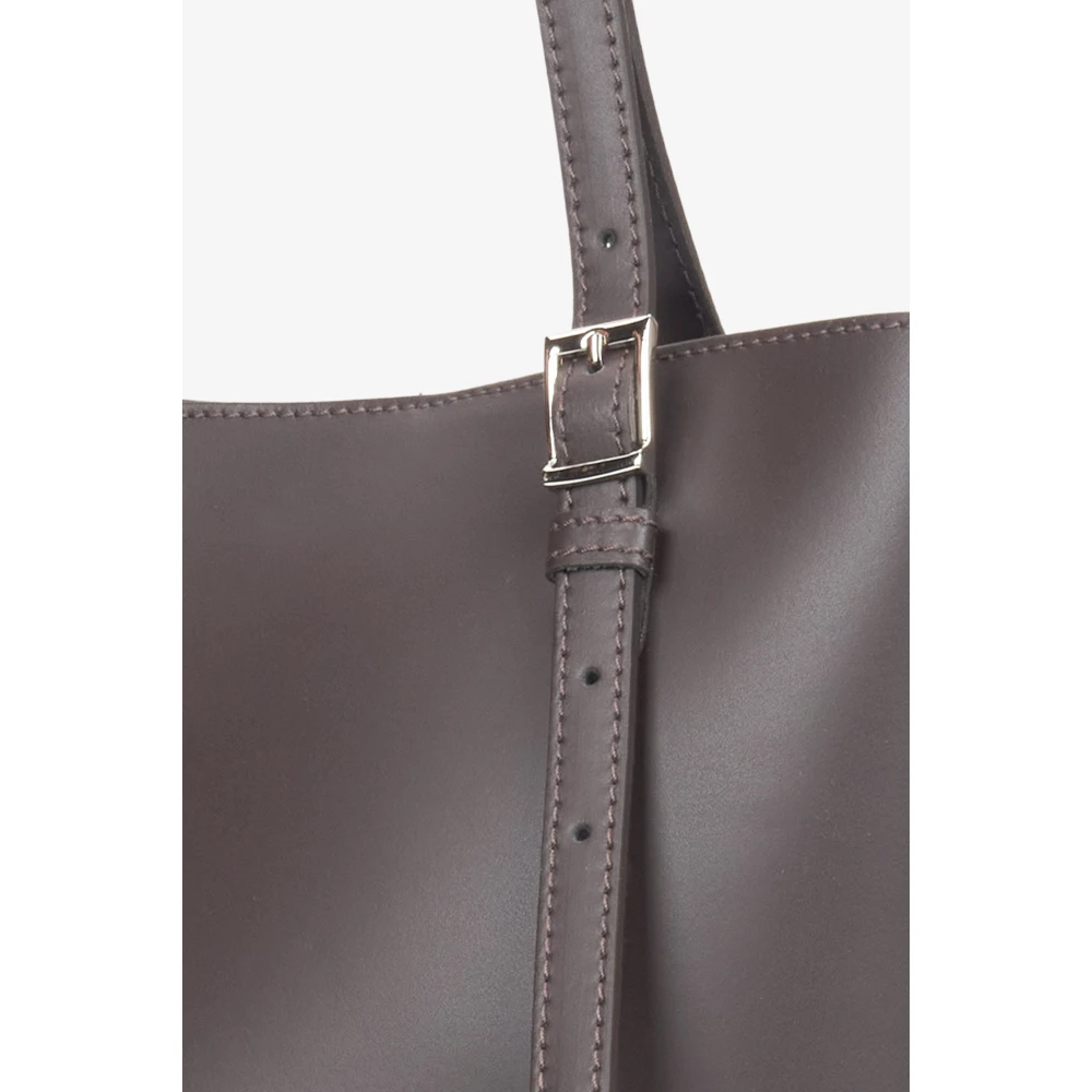 Estro Donkerbruine Shopper Tas voor Vrouwen gemaakt van Premium Italiaans Echt Leer Brown Dames