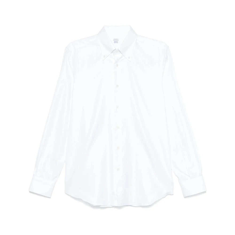 Mazzarelli Witte Button-Down Overhemd Lange Mouwen White Heren