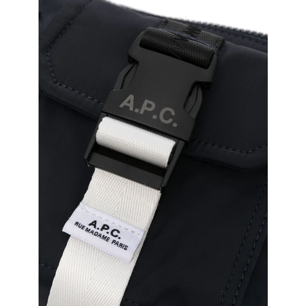 A.p.c. Nylon Bum Bag met Logo Applicatie Blue Heren