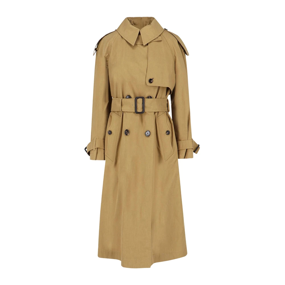 Burberry Women's Brown Trench Coats, Xs, Long Canvas Fitzrovia Trench Coat With Warmer