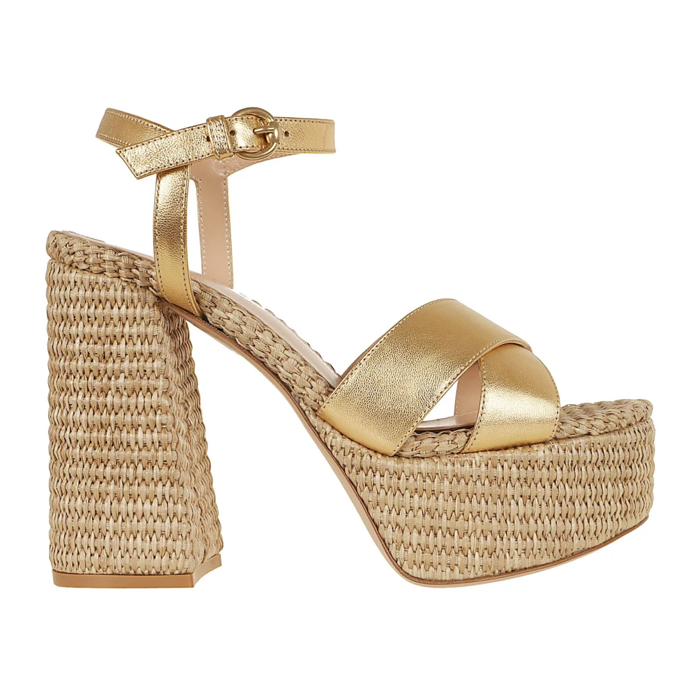 Gianvito Rossi Women's Beige High Heel Sandals, 7 Uk, Bebe Platform Sandal