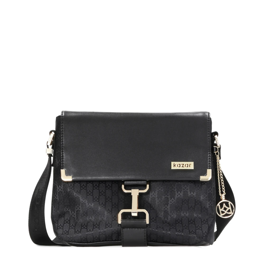 Kazar Dames zwarte messenger tas Black Dames