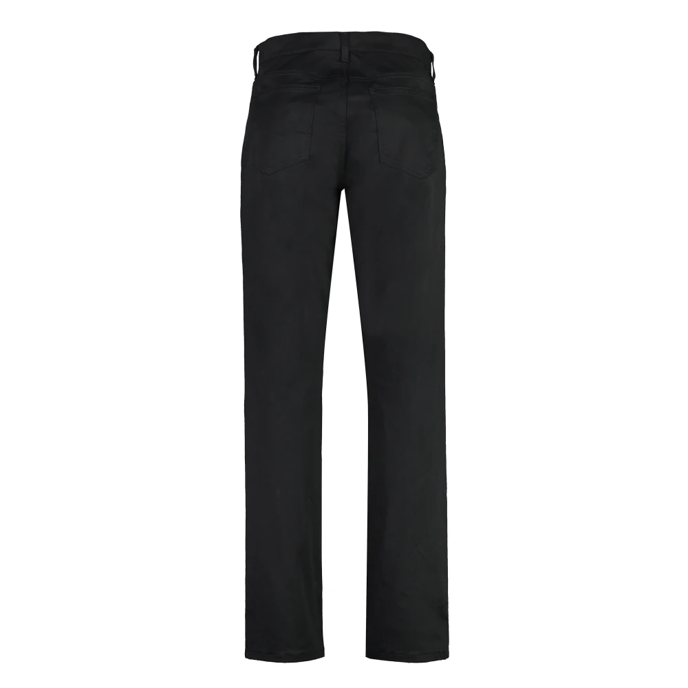 Moschino Katoenen Stretch Broek met Metalen Logo Black Heren