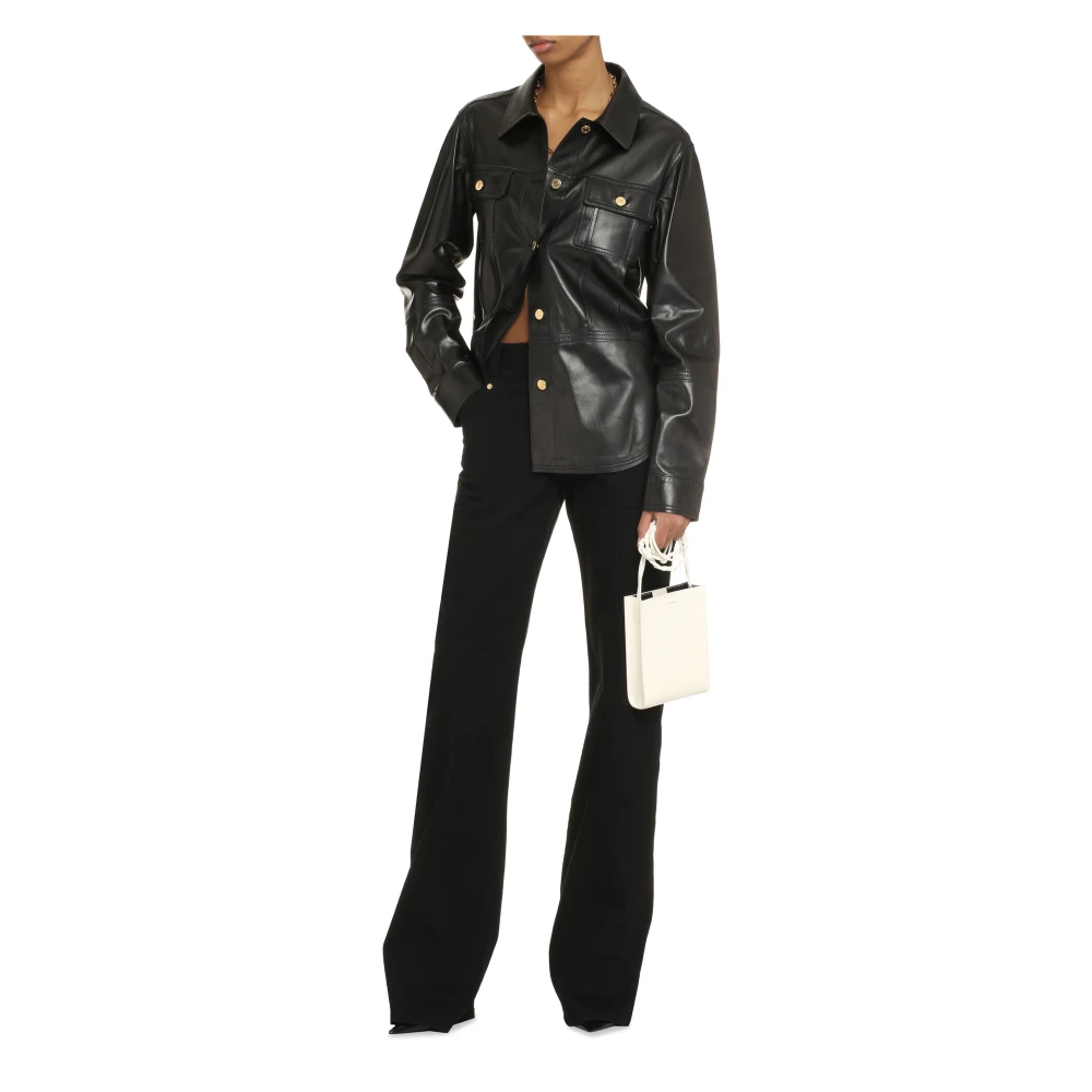 Tom Ford Leren overshirt Black Dames