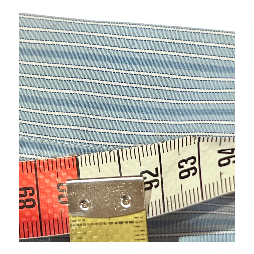 Salvatore Piccolo Napolitaans Webstreep Blauw Overhemd Blue Heren