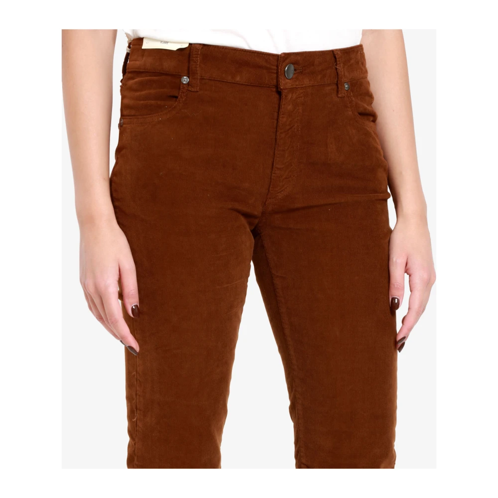 PT Torino Fluweel Flare Jeans Brown Dames