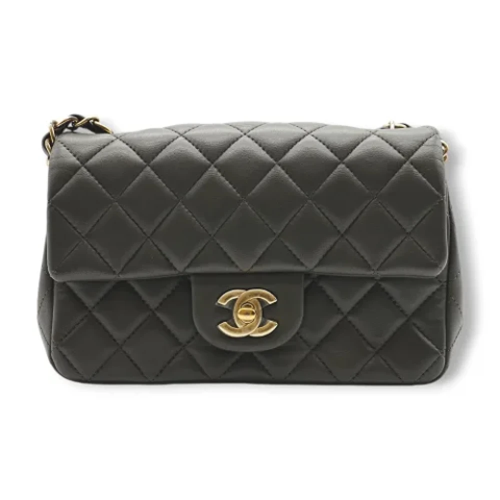 Chanel Vintage Pre-owned Leather chanel-bags Gray Dames