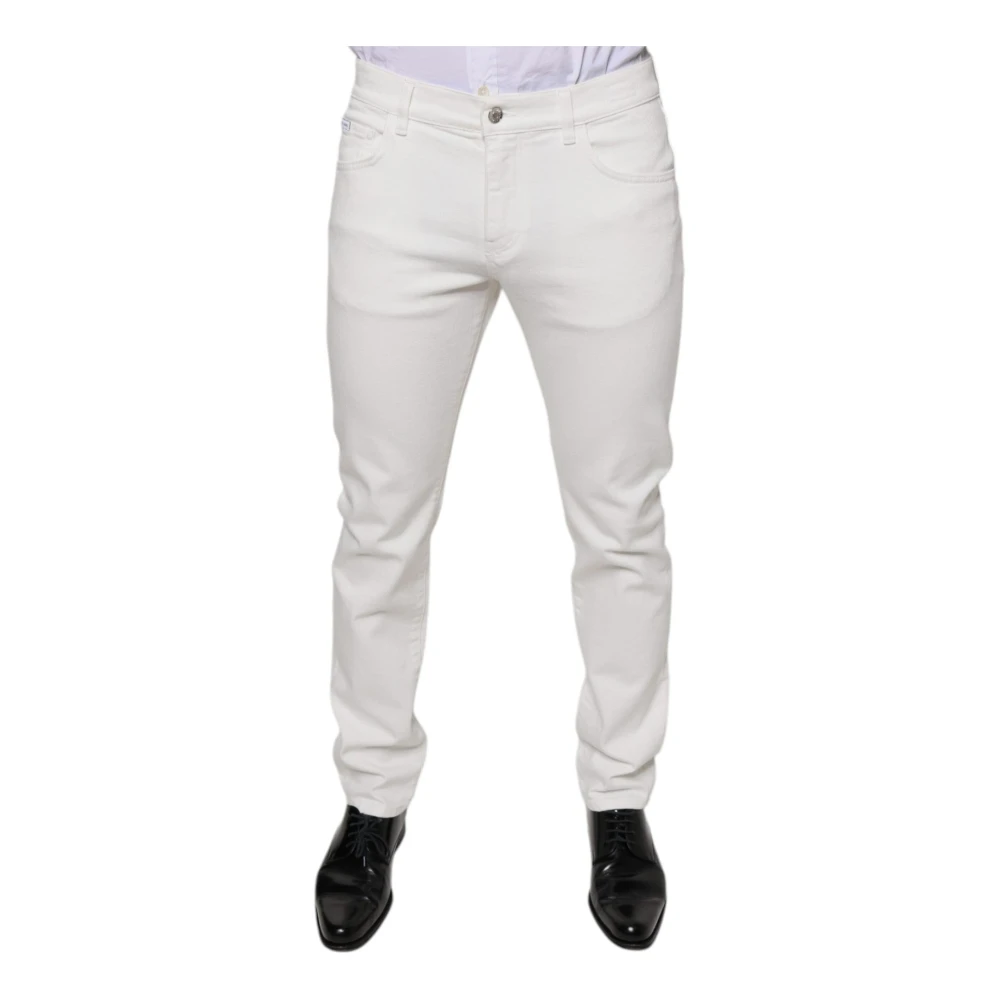 Dolce & Gabbana Witte Skinny Slim Denim Jeans White Heren