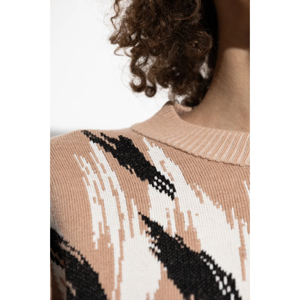 Diane Von Furstenberg Trui met wollen afwerking Beige Dames