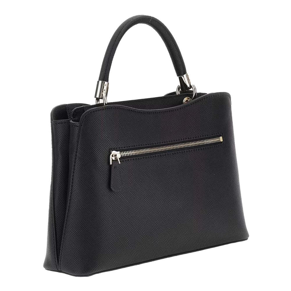 Guess Gizele 2 Compartiment Satchel Tas Black Dames