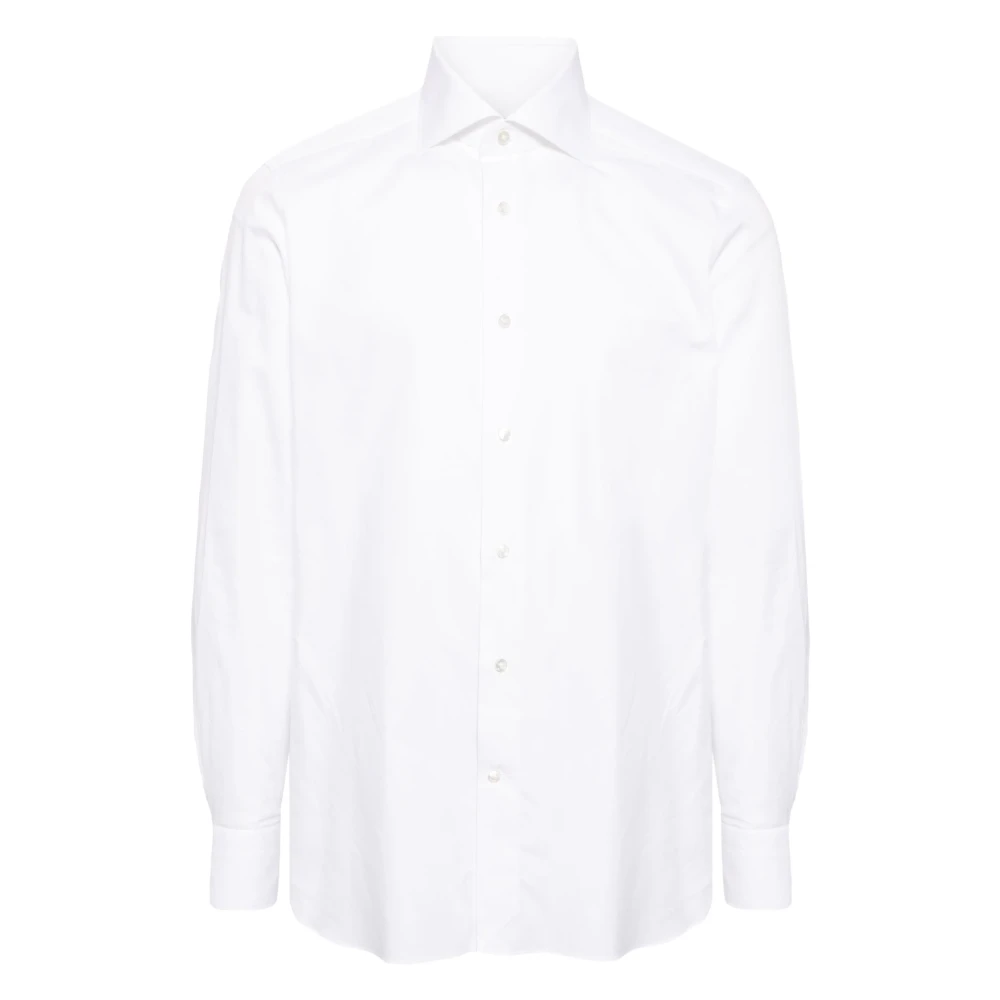 Ermenegildo Zegna Klassiek katoenen overhemd gemaakt in Italië White Heren