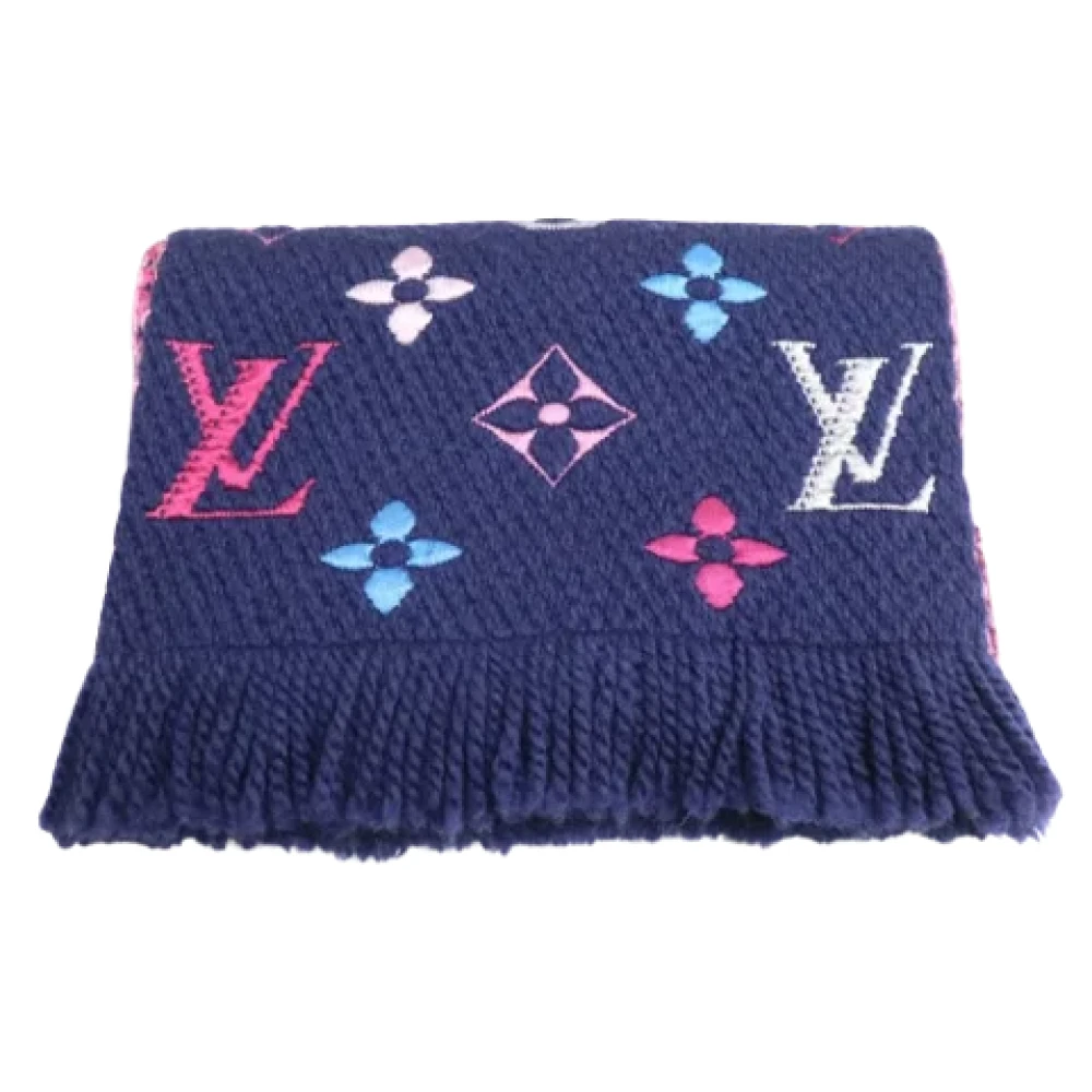 Louis Vuitton Vintage Pre-owned Wool scarves Blue Dames