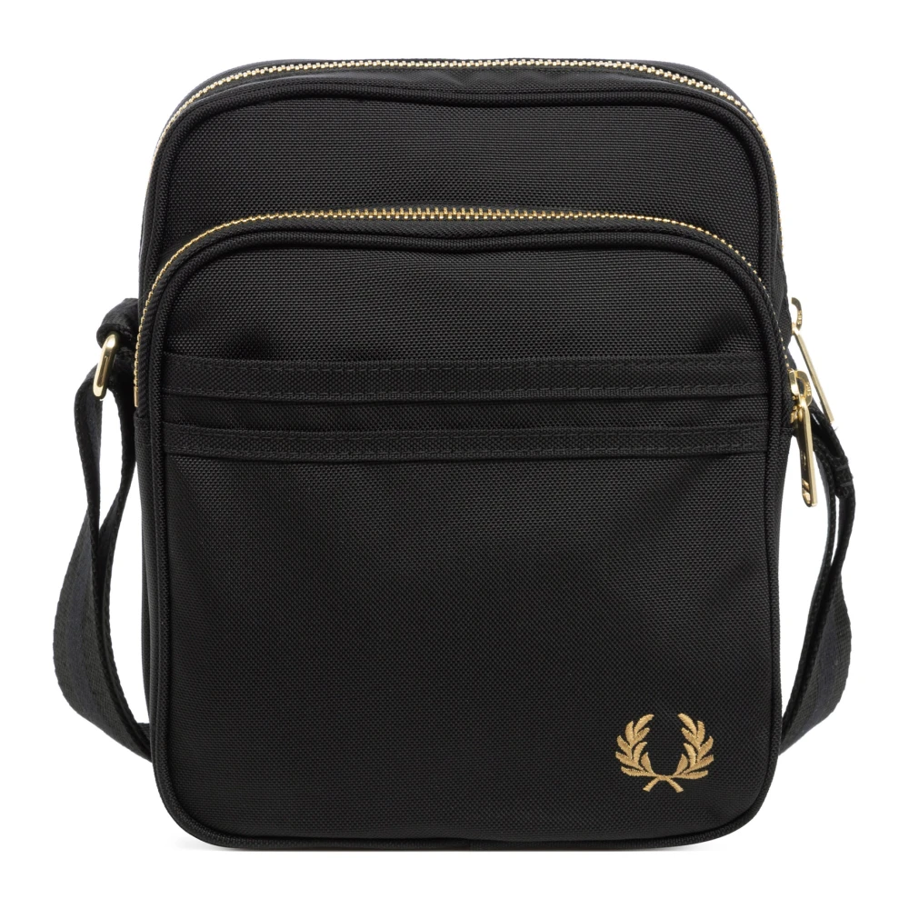 Fred Perry Stijlvolle Crossbody Tas met Verstelbare Band Black Heren