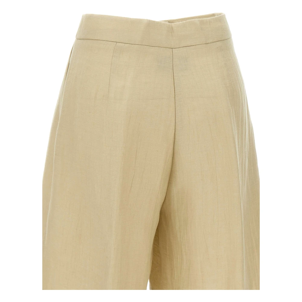 Kaos Linnen Damesshorts Touwkleur Beige Dames