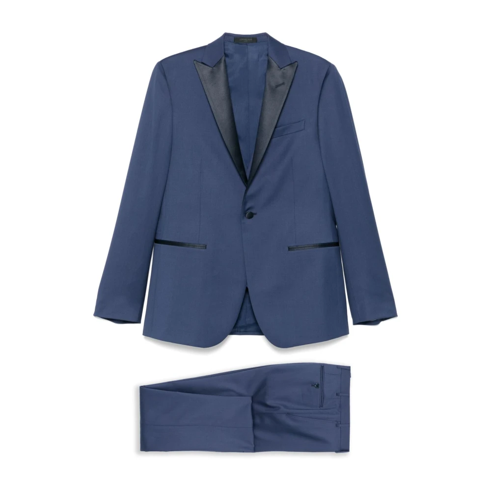 Corneliani Blauwe Jurk met Verstelbare Bandjes Blue Heren