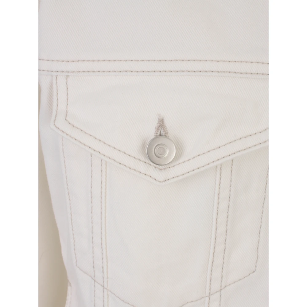 Maison Margiela Witte Oversized Denim Jack met Zakken White Dames
