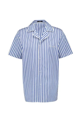 Blå & Vit Randig Pyjamas Skjorta