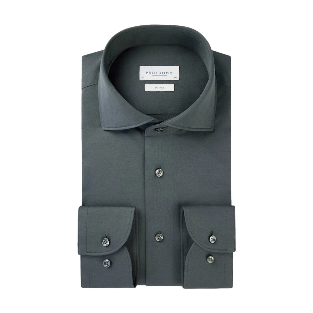 Profuomo Groene Cutaway Overhemd SF SC Stijl Green Heren