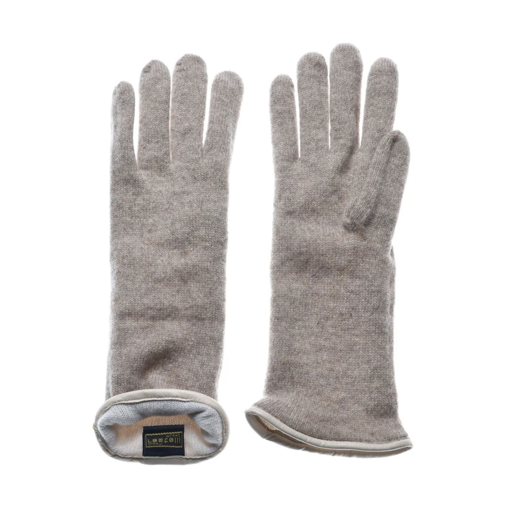 Restelli Guanti Beige Cashmere Revers Handschoenen Beige Unisex