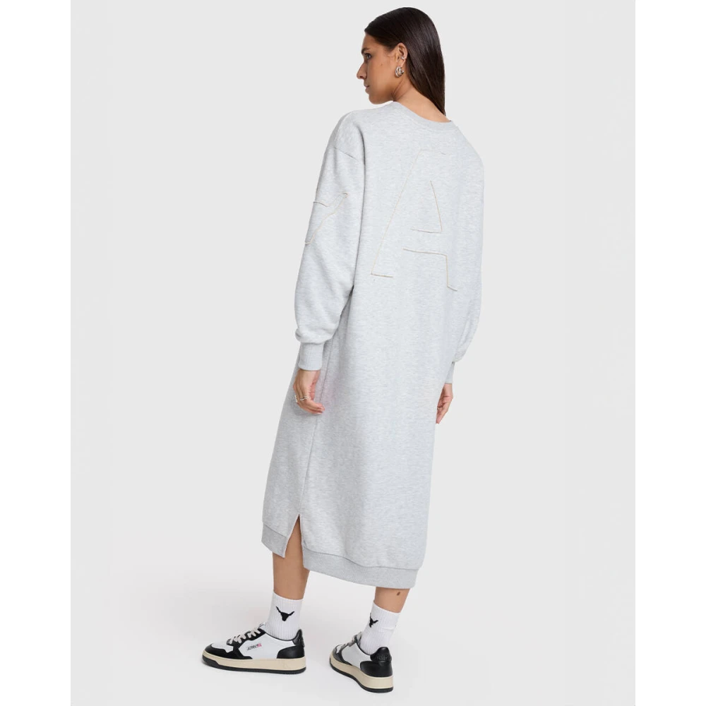 Alix The Label Gebreide Midi Sweat Jurk Gray Dames