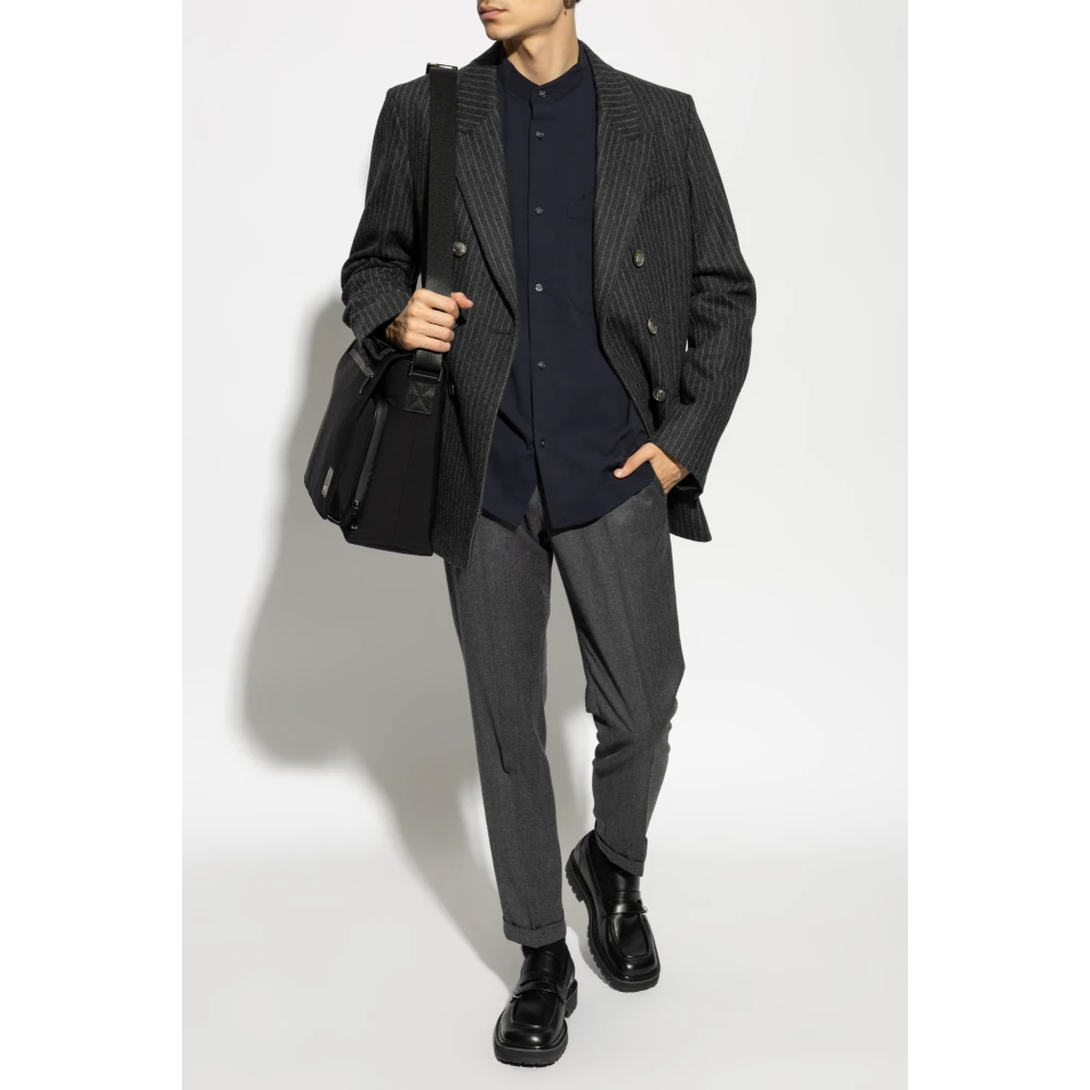 Emporio Armani Overhemd met opstaande kraag Blue Heren