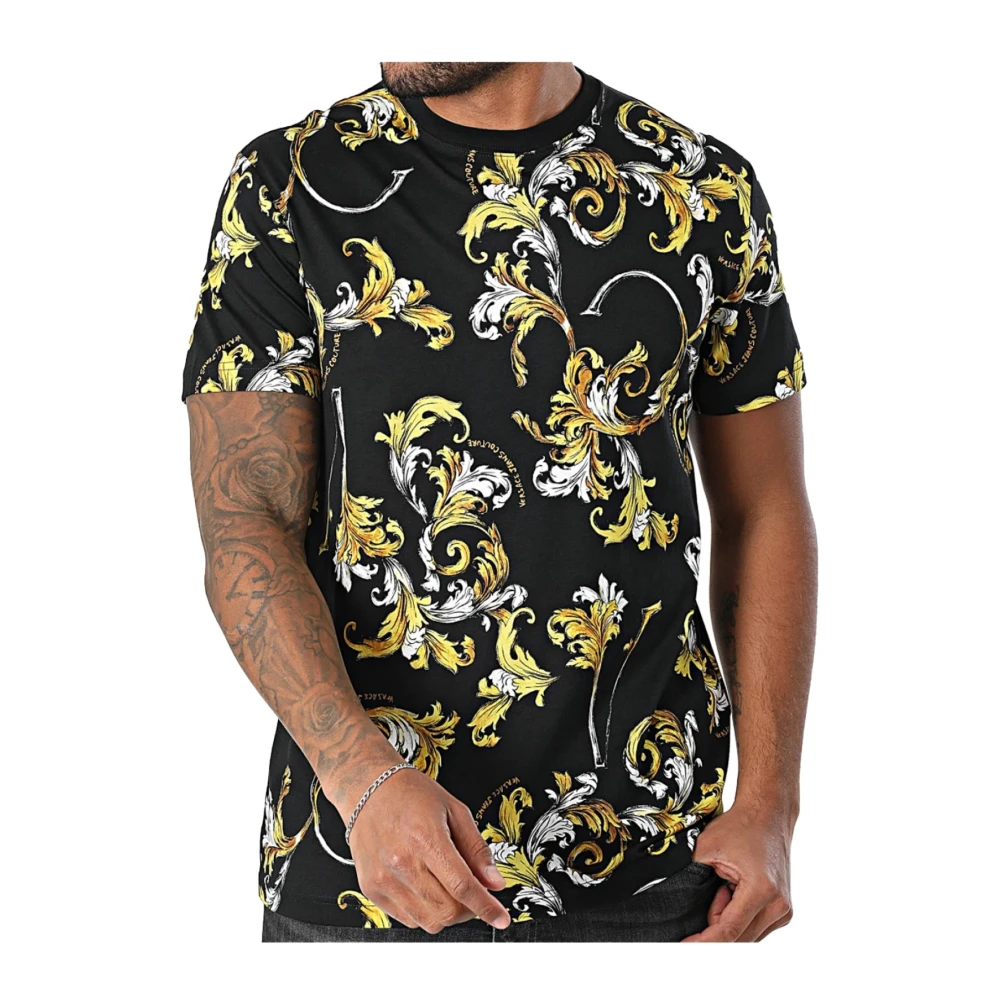 Versace Jeans Couture Bloemenprint Katoenen T-shirt Black Heren