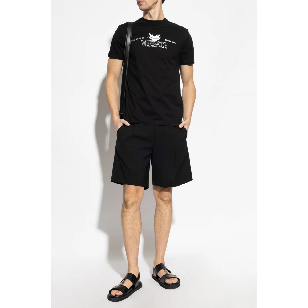 Versace T-shirt met print Black Heren