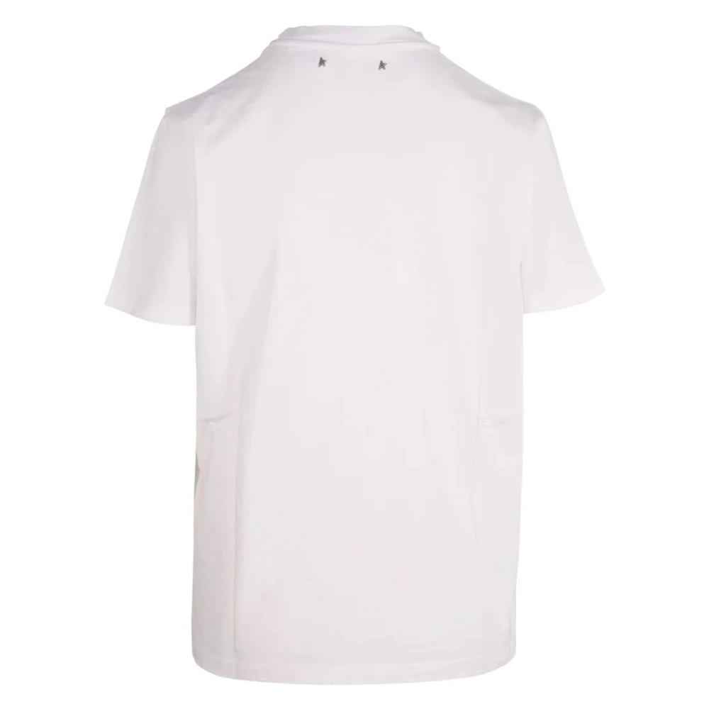 Golden Goose Distressed T-Shirt White Dames
