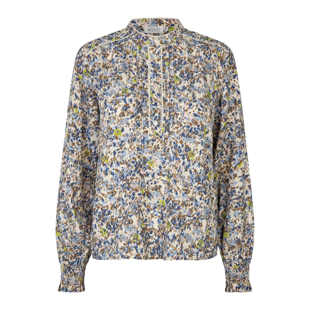 Masai Women's Multicolor Long Sleeve Collared Shirt - Shirts - L - Blouses & Shirts