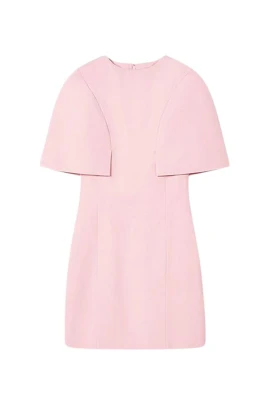 Kortärmad Rosa Ullklänning