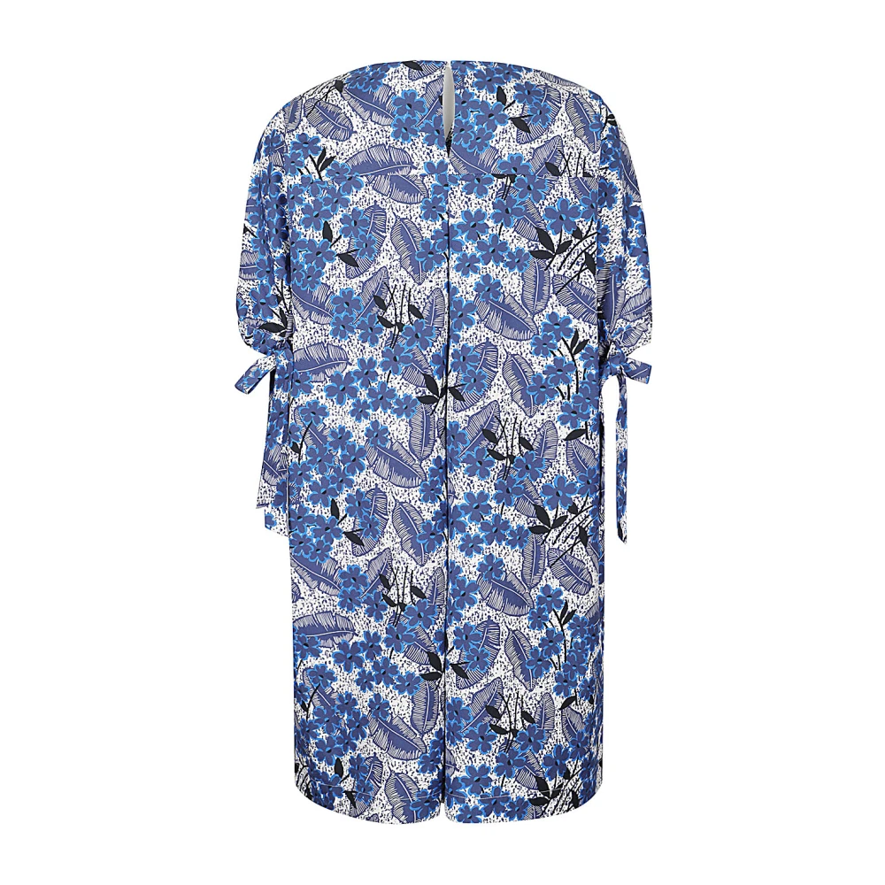 Max Mara Weekend Korte katoenen jurk met boothals Blue Dames