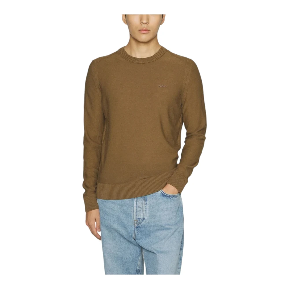 Hugo Boss Ronde Hals Trui Brown Heren