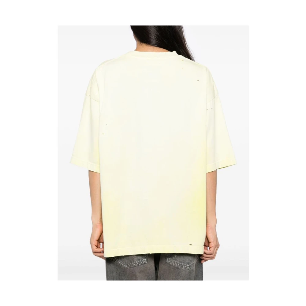 Mihara Yasuhiro Citroengele Geborduurde Logo T-shirt Yellow Heren