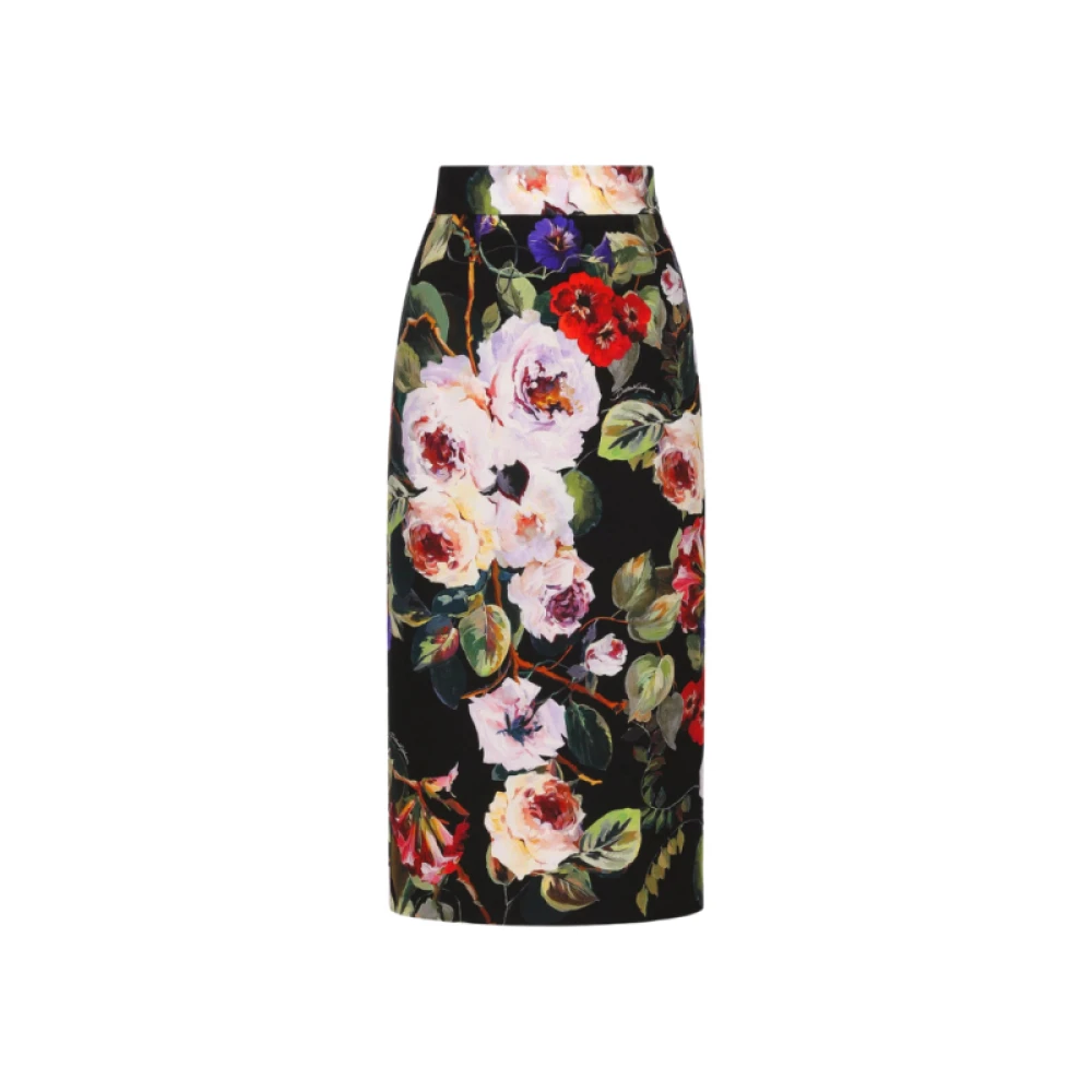 Black Silk Floral Print Midi Pencil Skirt Dolce Gabbana Women s Fashion Miinto