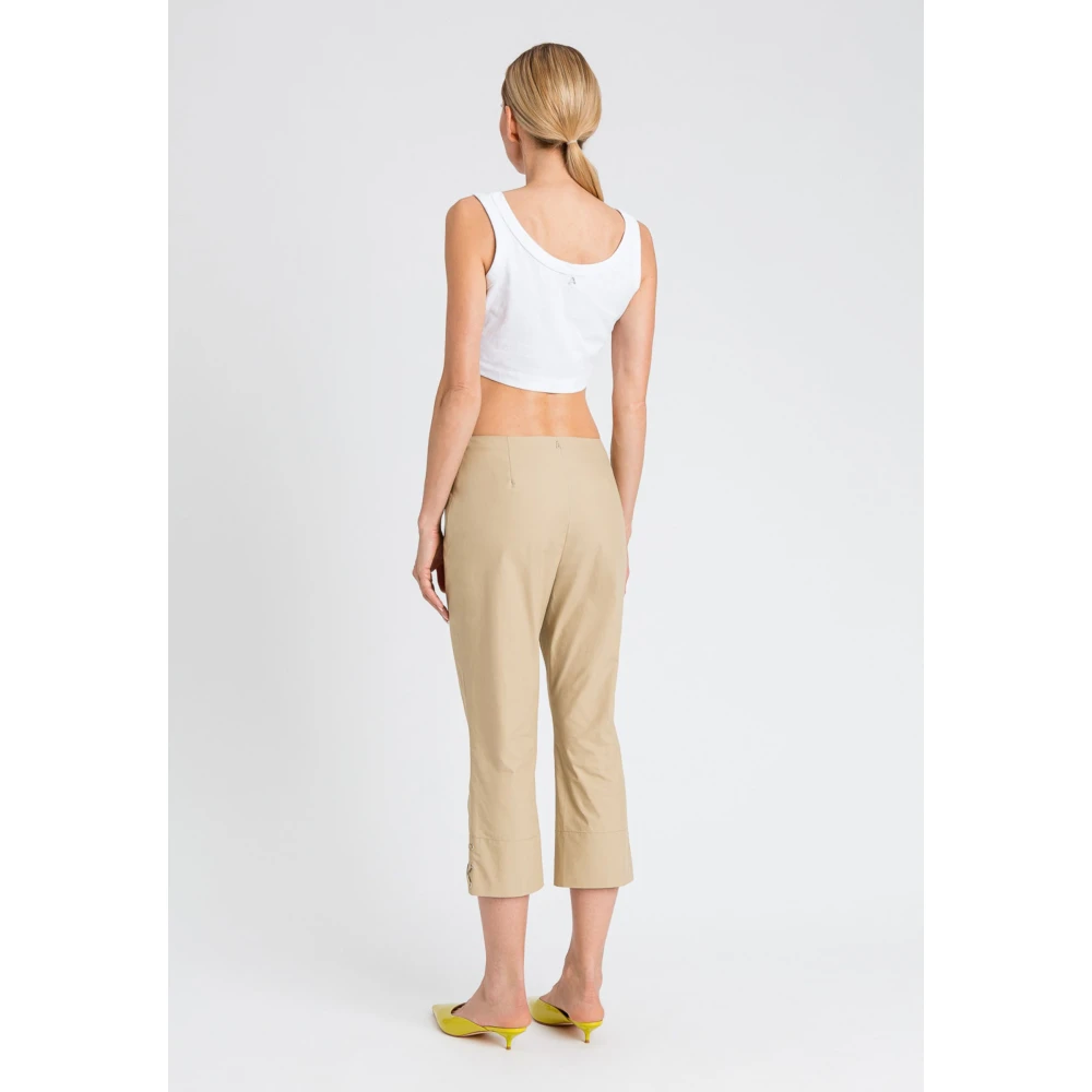 Twinset Beige Katoenen Broek Beige Dames